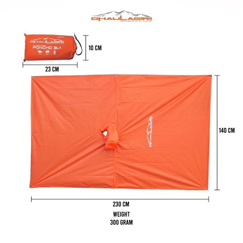 Dhaulagiri Ponco 3in1 Jas hujan Outdoor - Flysheet Multifungsi