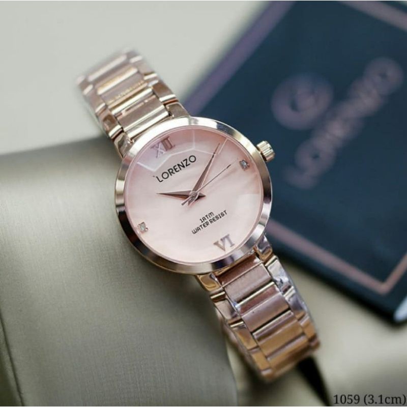 jam tangan fashion wanita lorenzo 1059 original