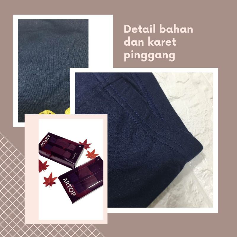 3 PCS BOX SET CELANA DALAM BOXER PRIA IMPORT MERK ARTOP MOTIF PUMA.