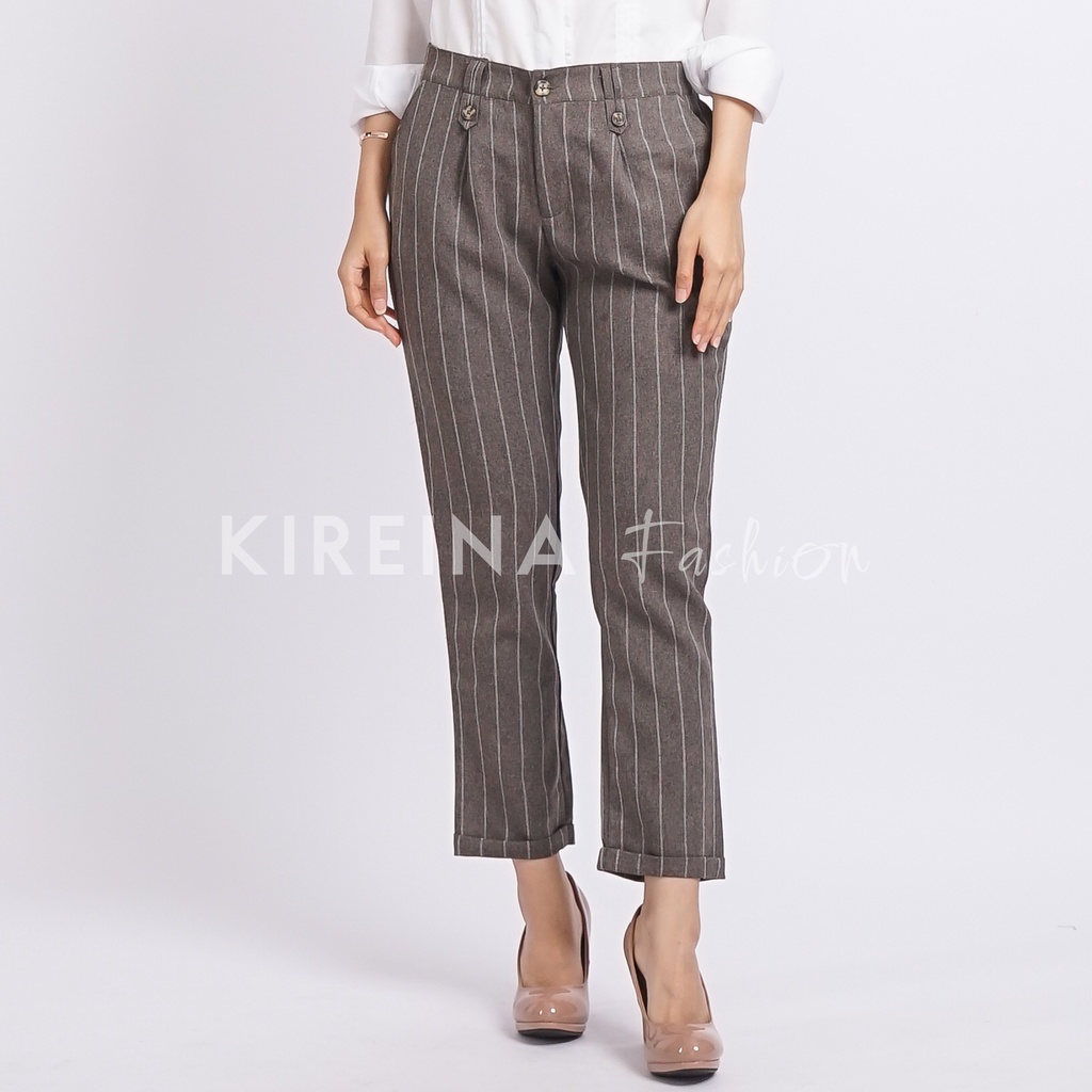 Celana Salur Wanita Celana Panjang Wanita Celana Kerja Wanita Baggy Pants Wanita | Kireina Fashion