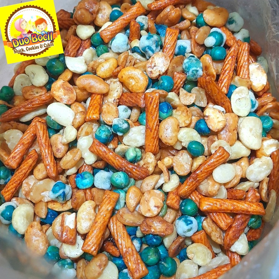 

Kacang Campur Mix Kombinasi 5 Rasa 250 Gram - Duo Bocil Snack