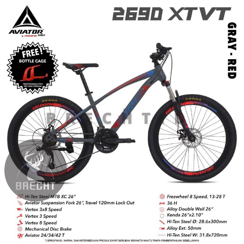 (JNE / JTR) Sepeda Gunung MTB Aviator 2690 XT VT 26"