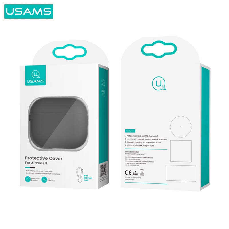 USAMS BH741 Silicone Protective Cover for AirPods 3 With Hook