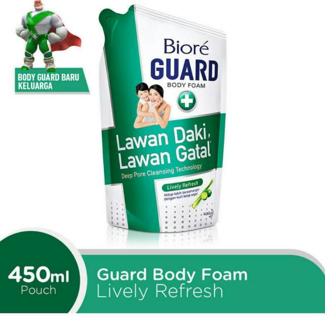 Jual BIORE guard anti daki Body Foam Lively Refresh Pouch 450 ml ...