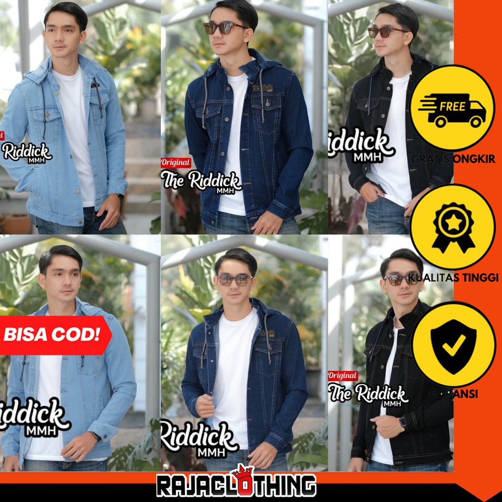 RCL - Jaket Jeans Resleting Hodie Kancing The Riddick - Jaket Jeans Hodie Bisa Di Lepas Harga Murah