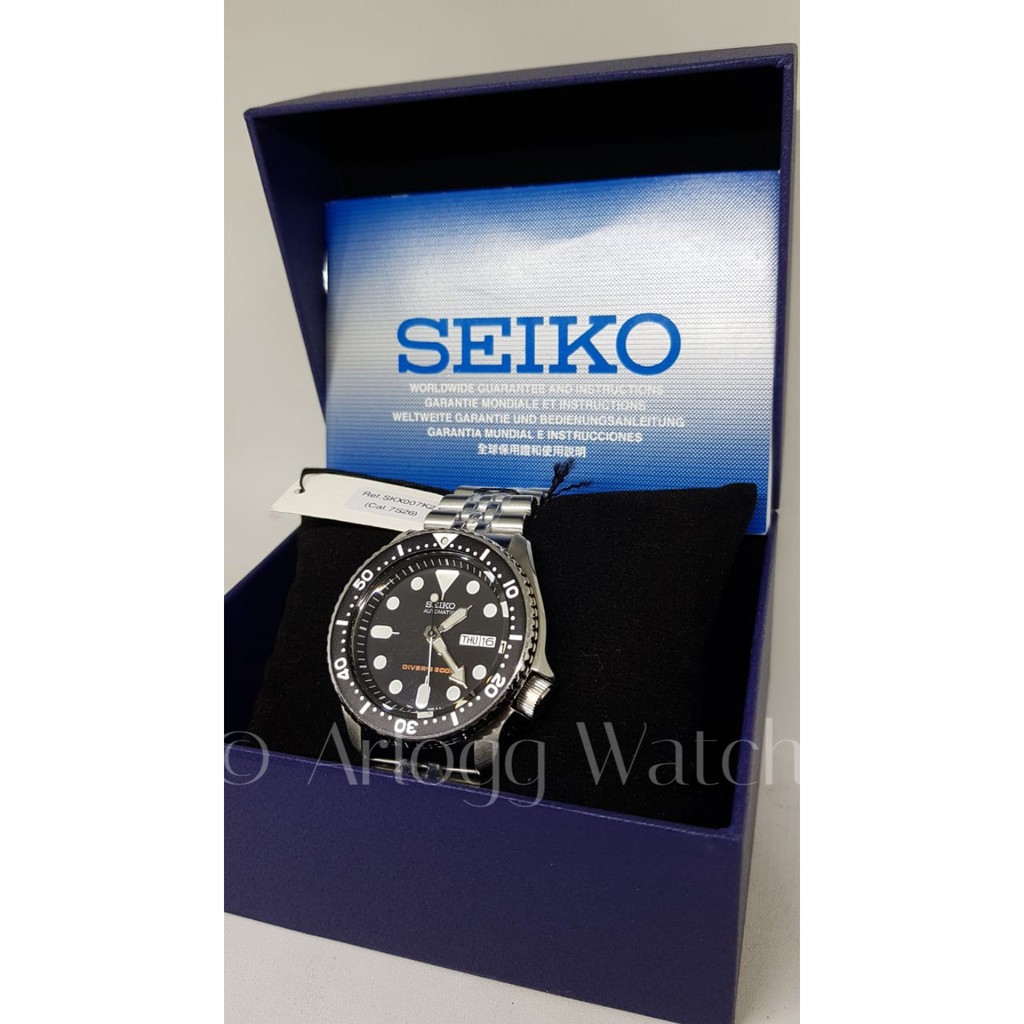Jam Tangan Seiko SKX007K2 Automatic Divers 200M Black Dial