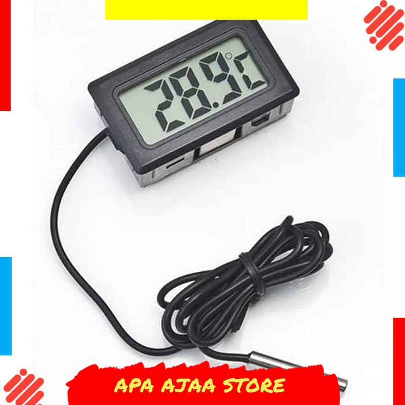 Termurah ! Effosola Pengukur Suhu Digital Termometer Aquarium Kabel 1M TPM-10