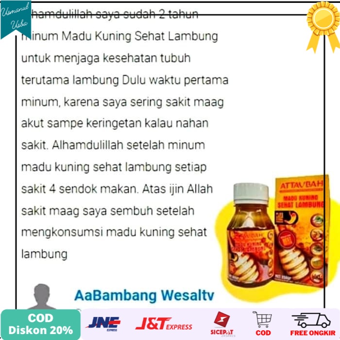 

◾COD◾ MADU KUNING SEHAT LAMBUNG ATTAUBAH BPOM| Madu Maag Kronis Asam Lambung