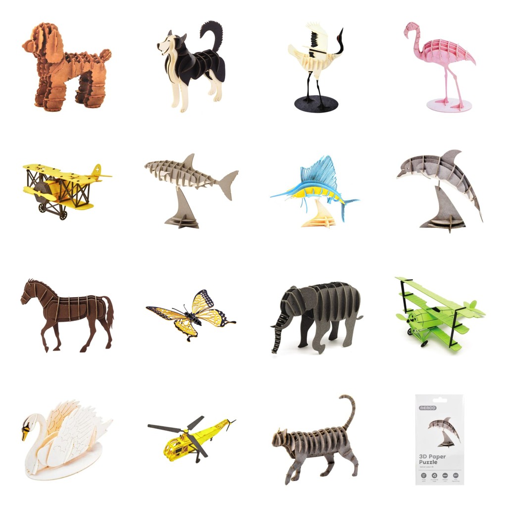 AZKO Memoo Puzzle 3d Mainan Kertas