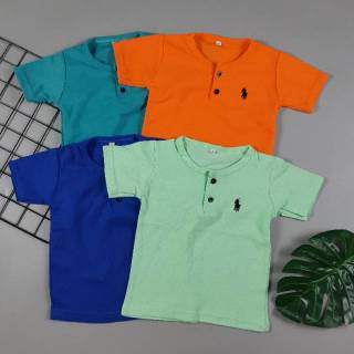 1 3TH Kaos  Anak  Polo  Kancing Polo  Button Tee Shopee  