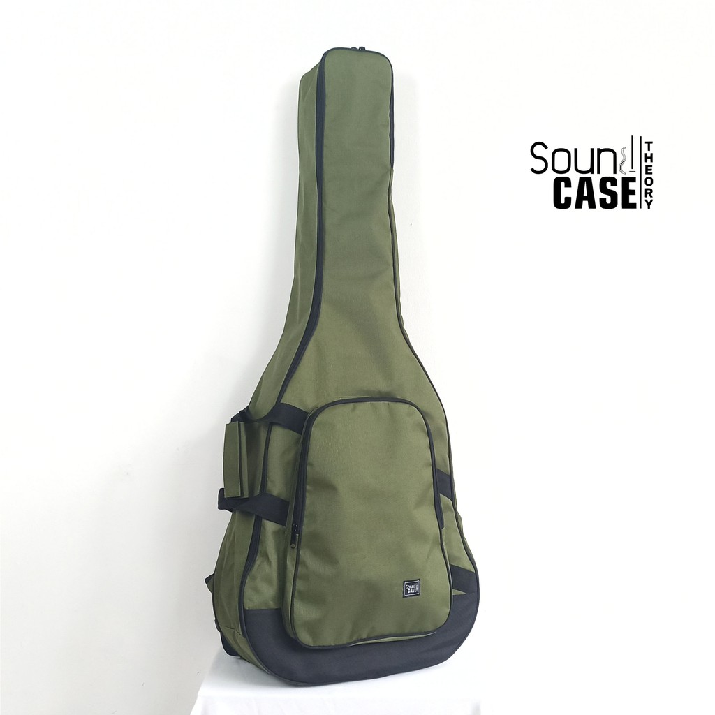 Tas Gitar Akustik / Softcase Gitar Akustik Jumbo Hijau Army SoundCase Theory