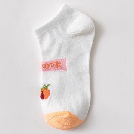 RSB KK204 Kaos Kaki Wanita Motif Buah Strawberry Orange Kaos Kaki Pendek Fashion Korean