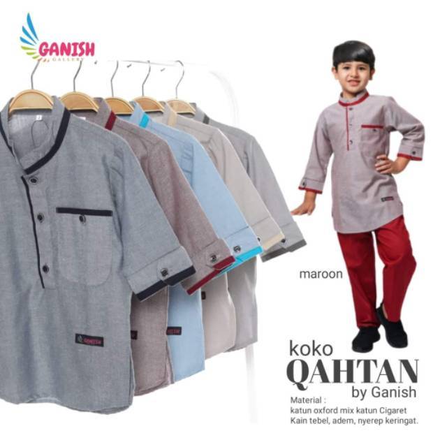 KOKO ANAK SETELAN QAHTAN / KOKO ANAK / KOKO STELAN / BAJU SETELAN ANAK / BAJU KOKO SETELAN ANAK