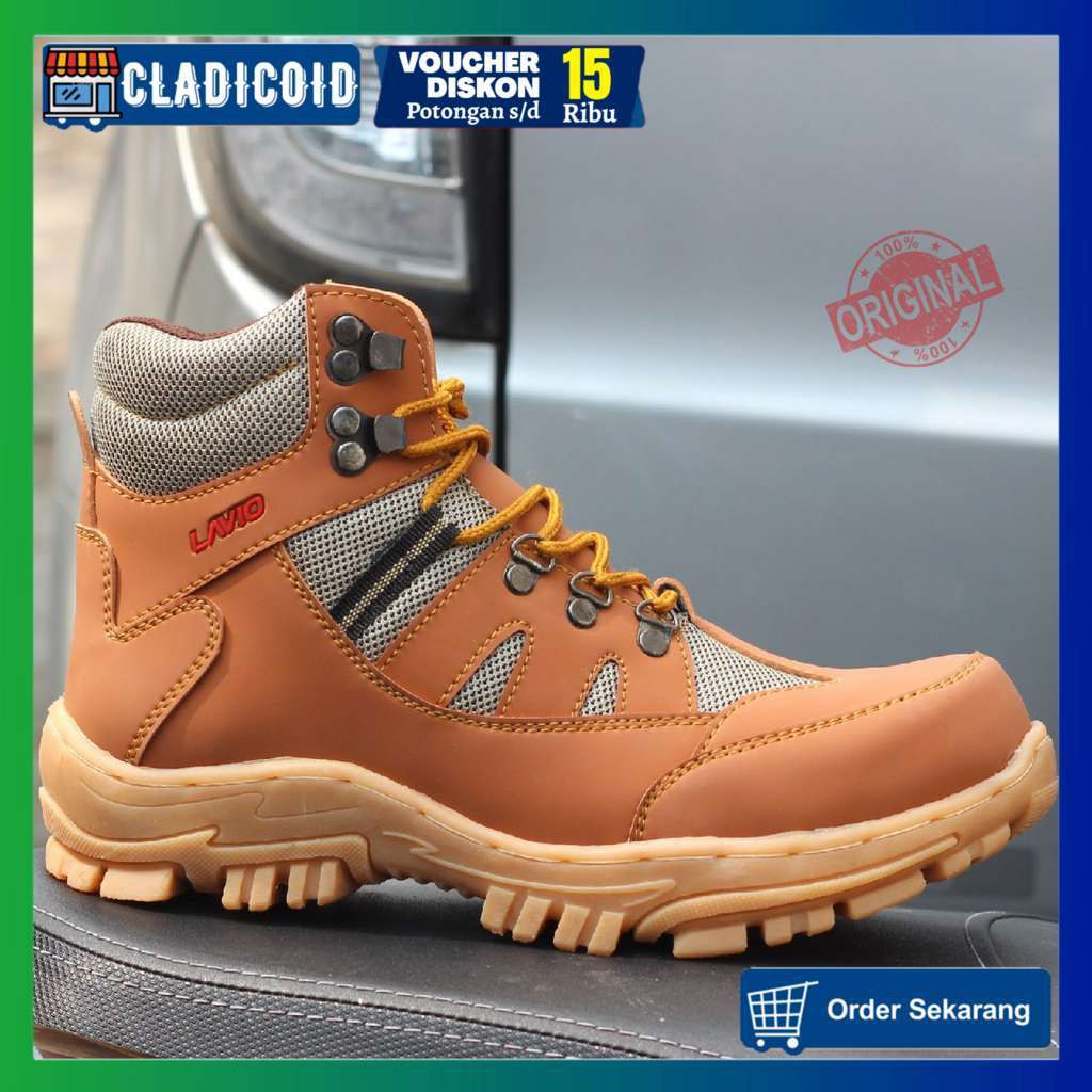 SEPATU BOOTS PRIA LAVIO ARMOR READY 39-43 SAFETY UJUNG BESI KERJA LAPANGAN OUTDOOR GUNUNG LAVIO ARMO