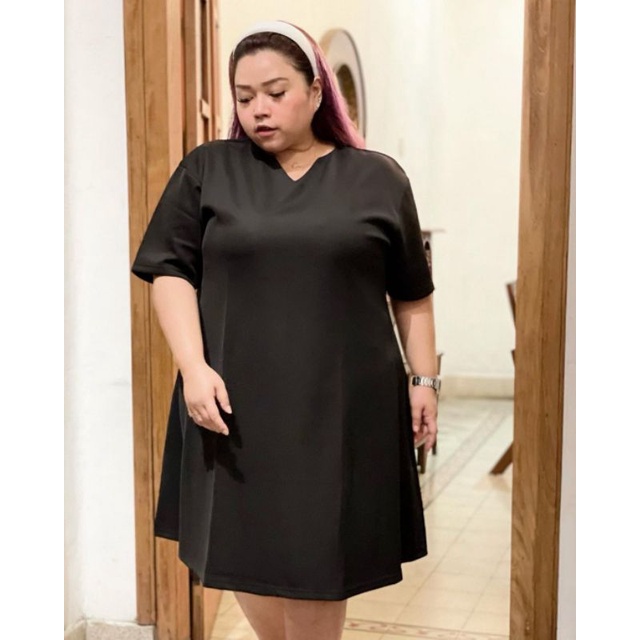 SIMPLY DRESS basic hitam black scuba polos