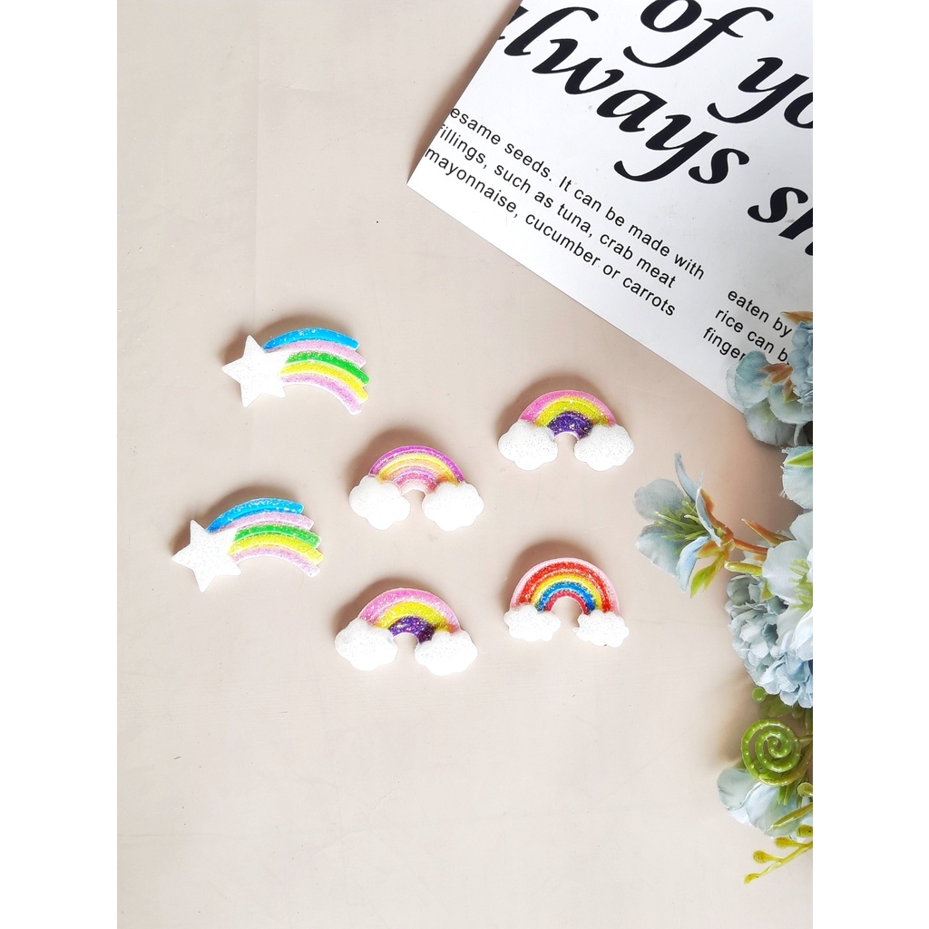 RESIN CLAY TEMPEL MIX MOTIF DAN WARNA MANIK PAREL CINCIN | BAHAN CRAFT CLAY GELANG BROS KALUNG STRAP MASK MASKER PAREL MANIK CRAFT KERAJINAN LUMAJANG FASHION-Clay rainbow 1 bj