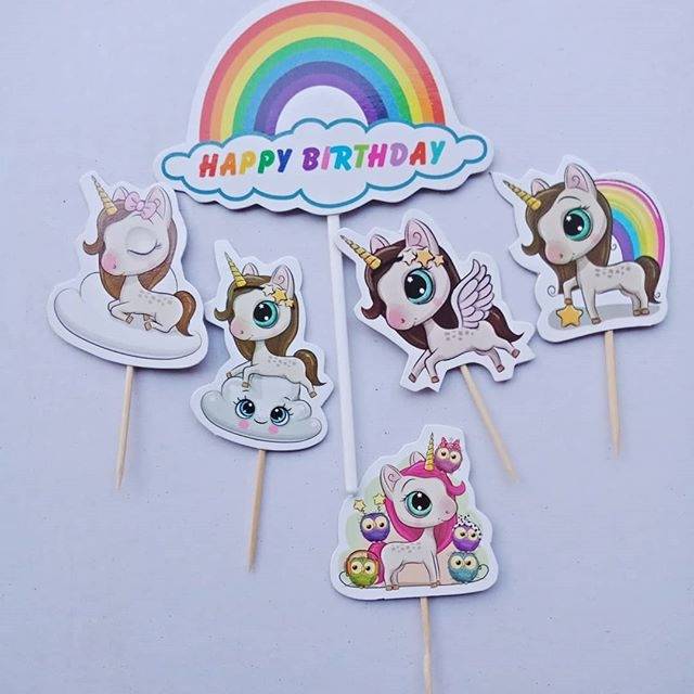 Topper Unicorn Hiasan Kue Tart Kuda Poni