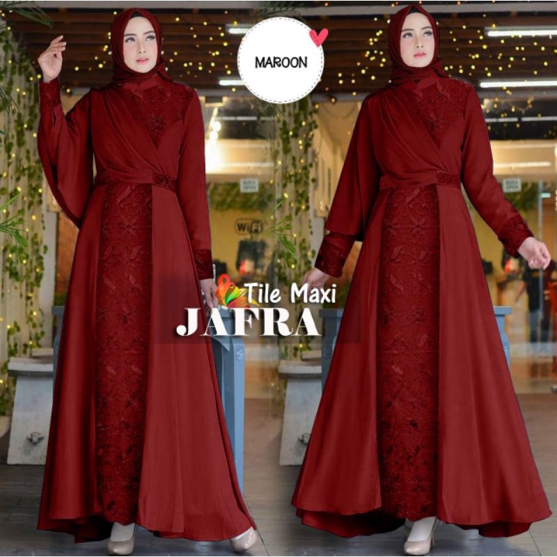 MAXY JAFRA TILE MUTIARA, GAMIS, MUSLIM, MOSCREPE PREMIUM