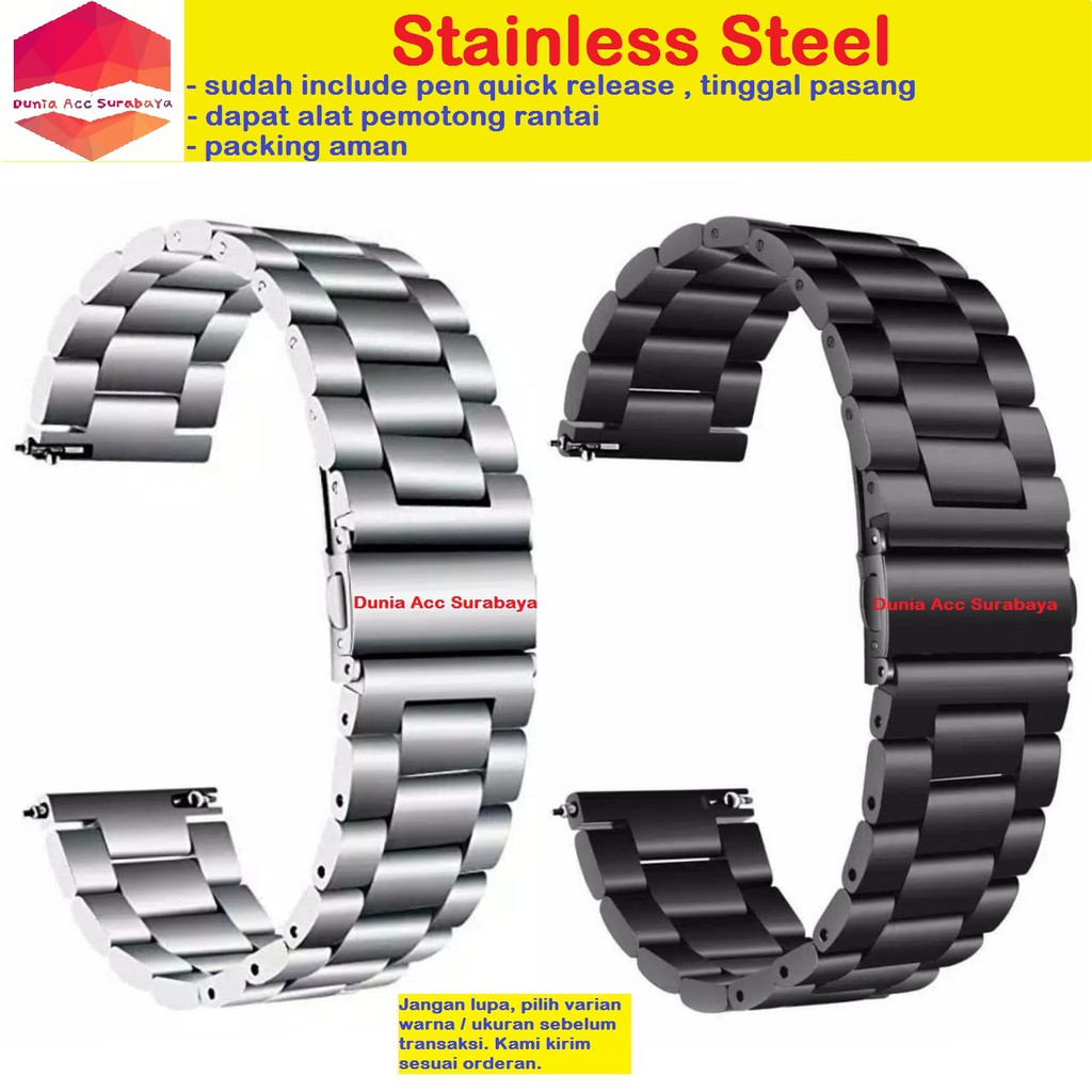 Strap Rantai Stainless Steel Quick Release 18mm Tali Jam Rantai Besi Universal 18mm