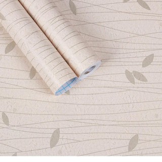  Wallpaper  Sticker Dinding CREAM DAUN SILVER Wallpaper  