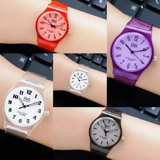 ✅COD Jam Tangan Jelly Q&amp;Q Transparant QQ Analog Watch Aksesoris Fashion Korean Style Wanita Cewek Anti Air Murah Couple Original