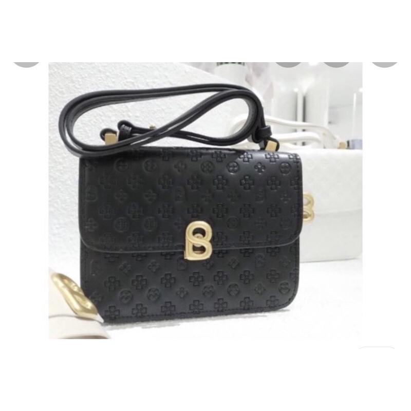 PL tas buttonscarves audrey monogram black small