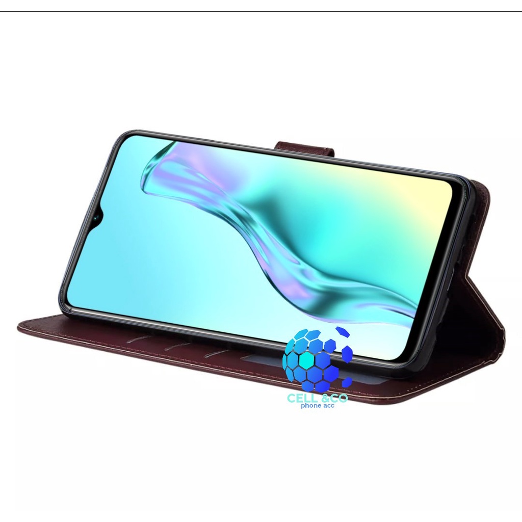 FLIP COVER NEW VIVO Y15A CASE FLIP LEATHER WALLET PREMIUM FLIP CASE BUKA TUTUP KESING HP CASING FLIP CASE WALLET VIVO Y15A