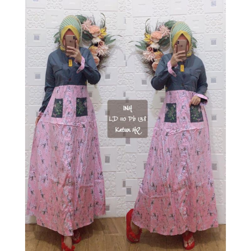 gamis inayah replica dannis / gamis inayah katun / gamis inayah bordir / gamis terbaru