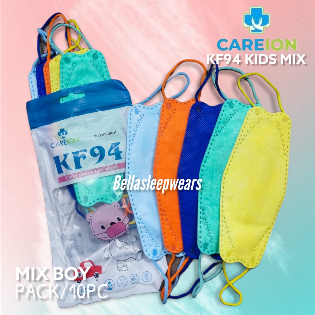 KF94 CAREION KIDS GRADATION MIX POLOS ANAK - MASKER KF94 ANAK KIDS CHILD 4PLY KEMENKES