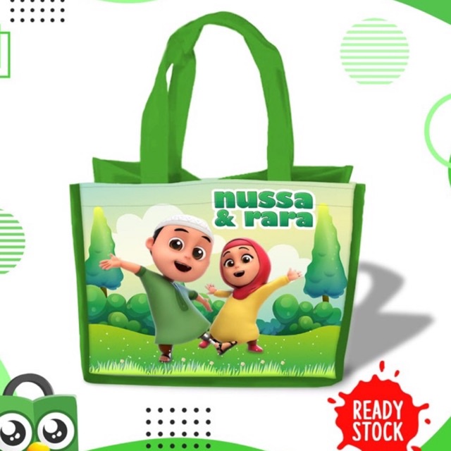 

Goodie bag tas Besek Ultah Souvenir Ulang tahun Nusa & Rara Custom