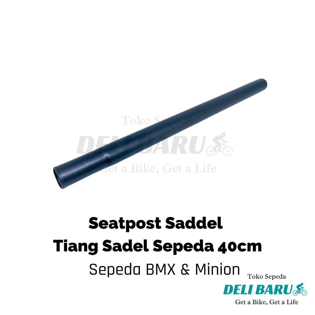 Seatpost 25.4 mm tiang sadel panjang 40 cm besi hitam sepeda BMX, minion