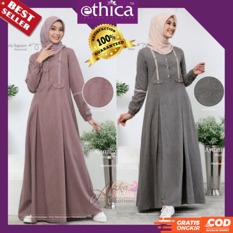 BAJU GAMIS TERBARU 2022 / GAMIS ETHICA AYUMI 271 / GAMIS KEKINIAN / GAMIS SIMPLE ELEGAN / GAMIS MODE