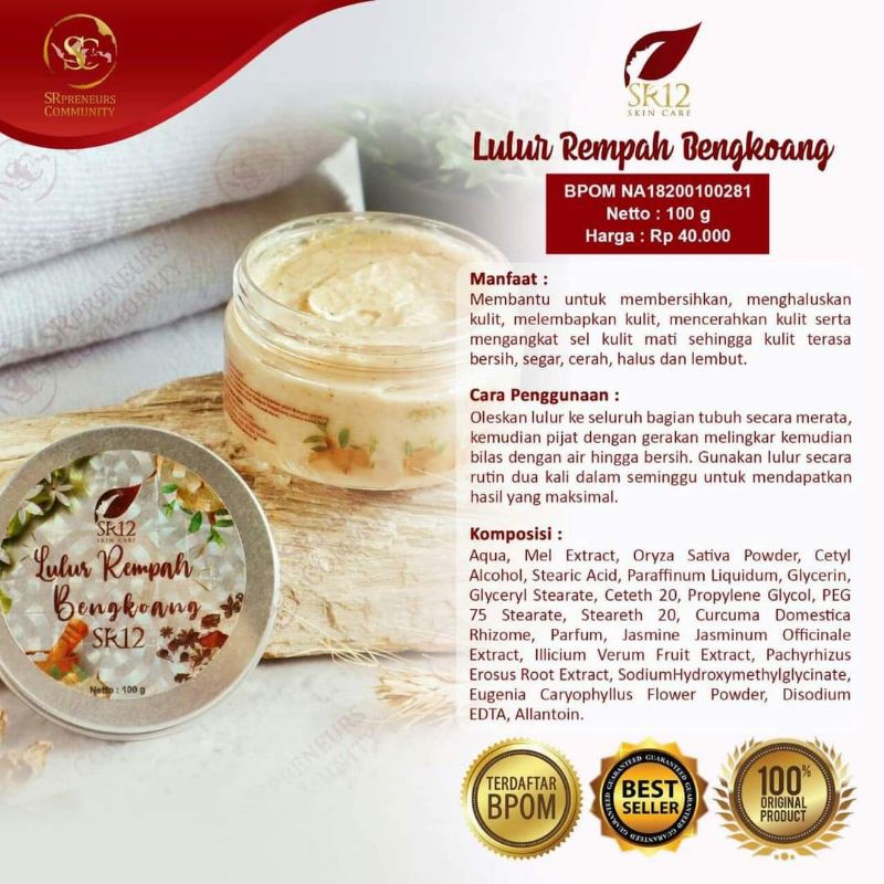 LULUR REMPAH BENGKOANG BPOM / LULUR PENCERAH / LULUR PENGENTEN
