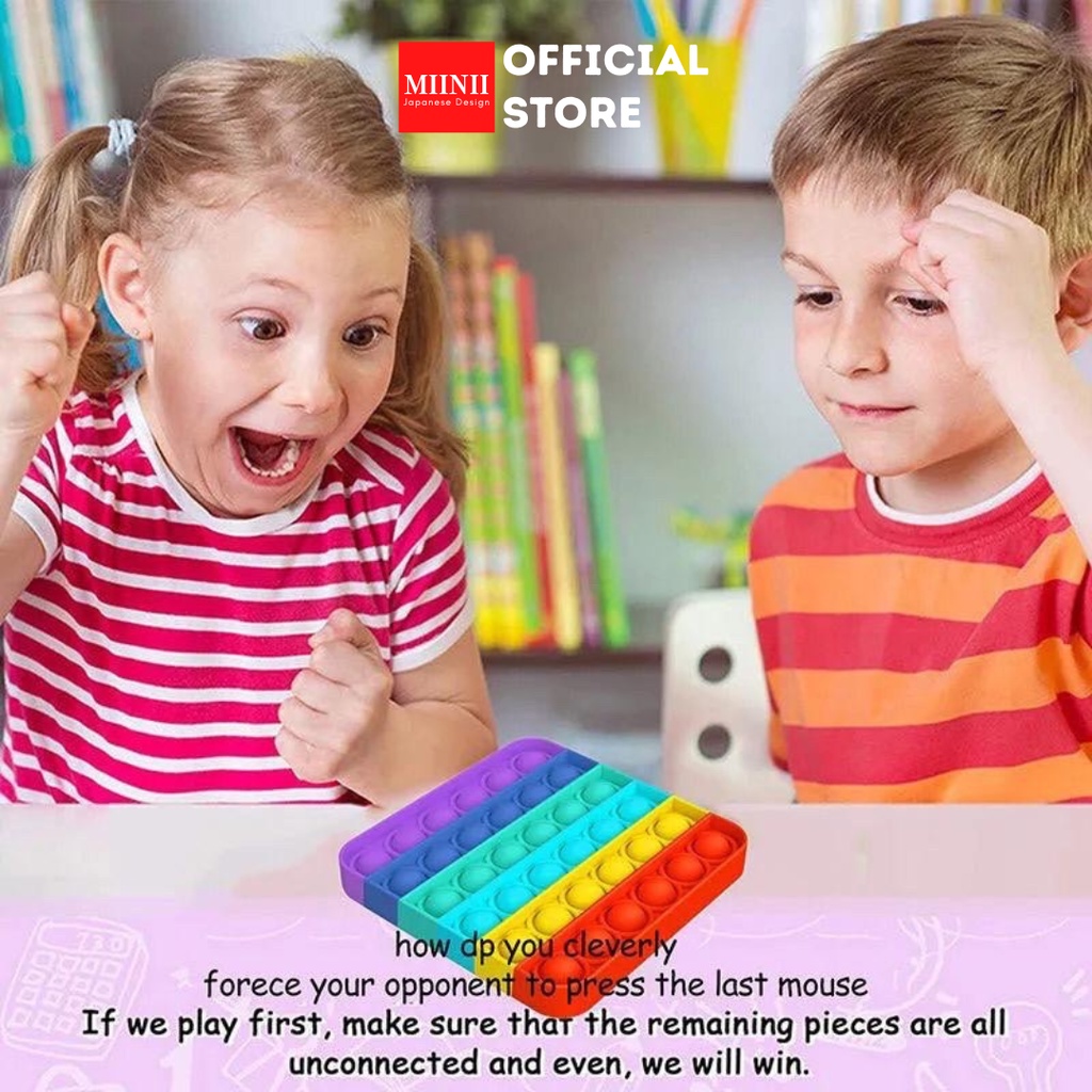 MIINII Pop-It Murah Rainbow Unicorn Fidget Push Pop Its Fidget Toy Push Bubble Kids