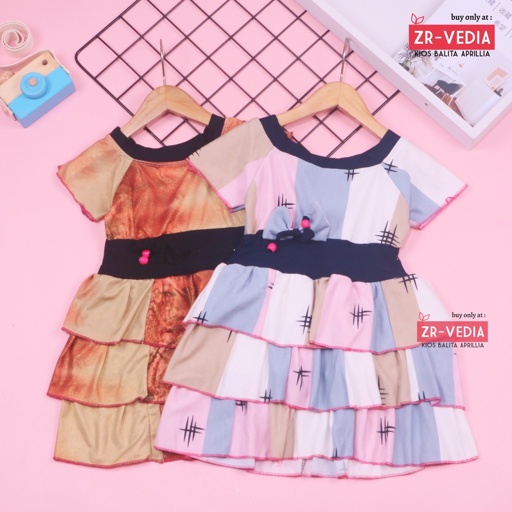 Dress Nayla uk 3-4 th / Dress Balita Dress Anak Cewek Dress Import Dress Lengan Dress Yukensi Anak