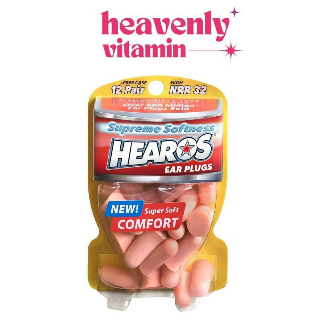 ORIGINAL Hearos Supreme Softness Ear Plugs -12 Pair NRR 32