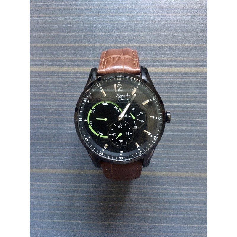 Bekas Second Preloved Jam Tangan Pria Original Alexandre Christie AC Black