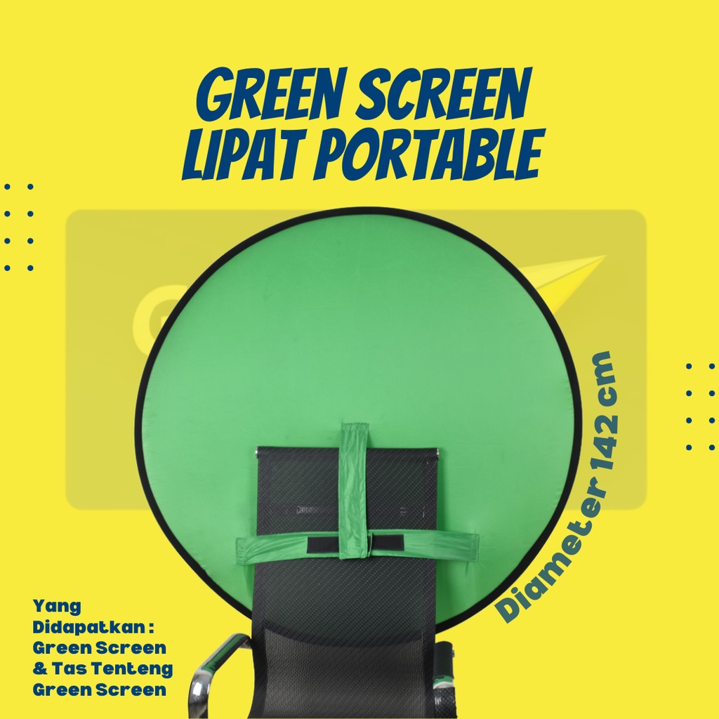 GREEN SCREEN Lipat Portable Background ChromaKey Kelas Online ZOOM OBS [READY STOCK]