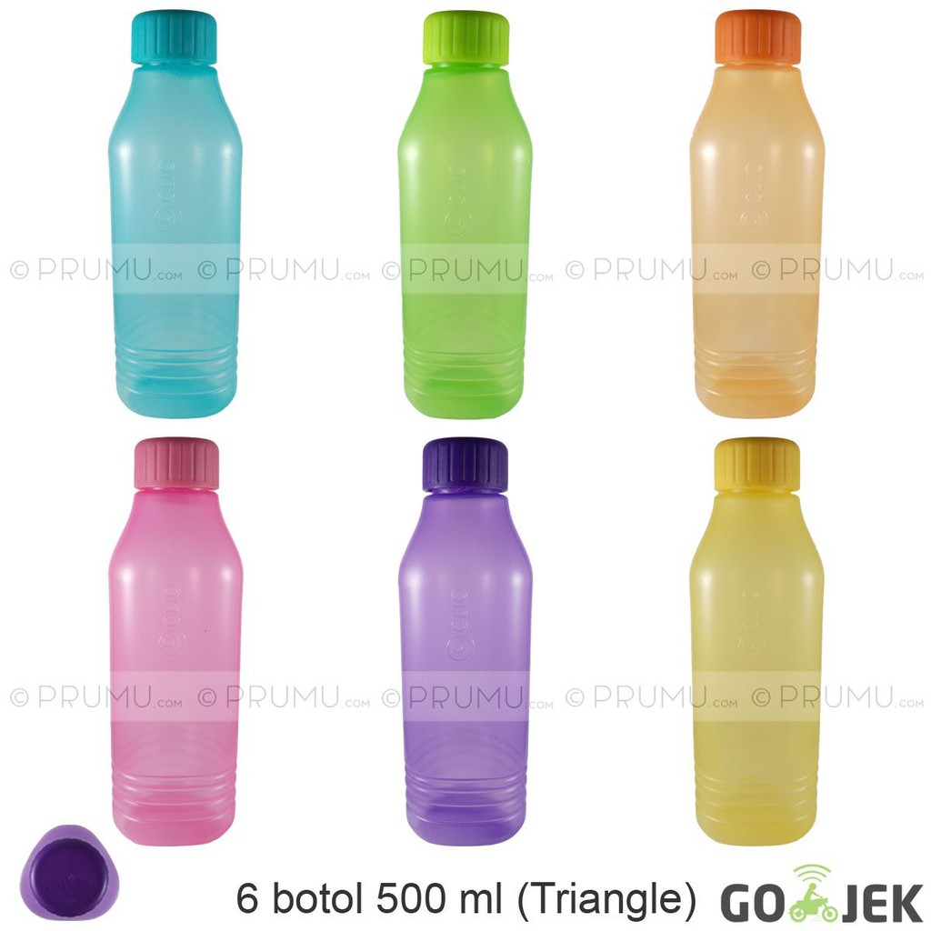 GOJEK 6 Botol Minum Evo 500 ml TRIANGLE Segitiga 