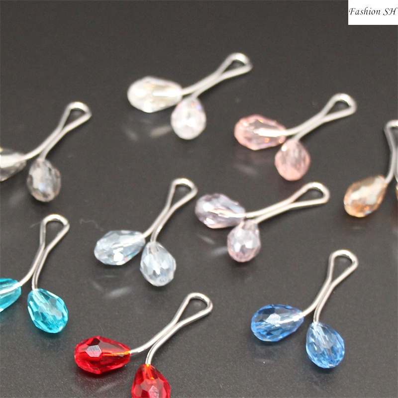 12pcs bros Klip Kristal Warna-Warni Gaya Turki Untuk Hijab