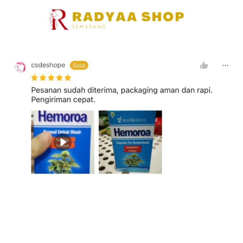 Obat Wasir Herbal Sido Muncul Hemoroa 30 Kapsul - Wasir Pendarahan