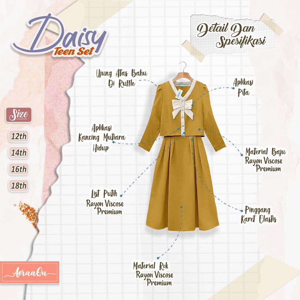 Setelan anak Remaja Daisy Teen by Aeraaqu