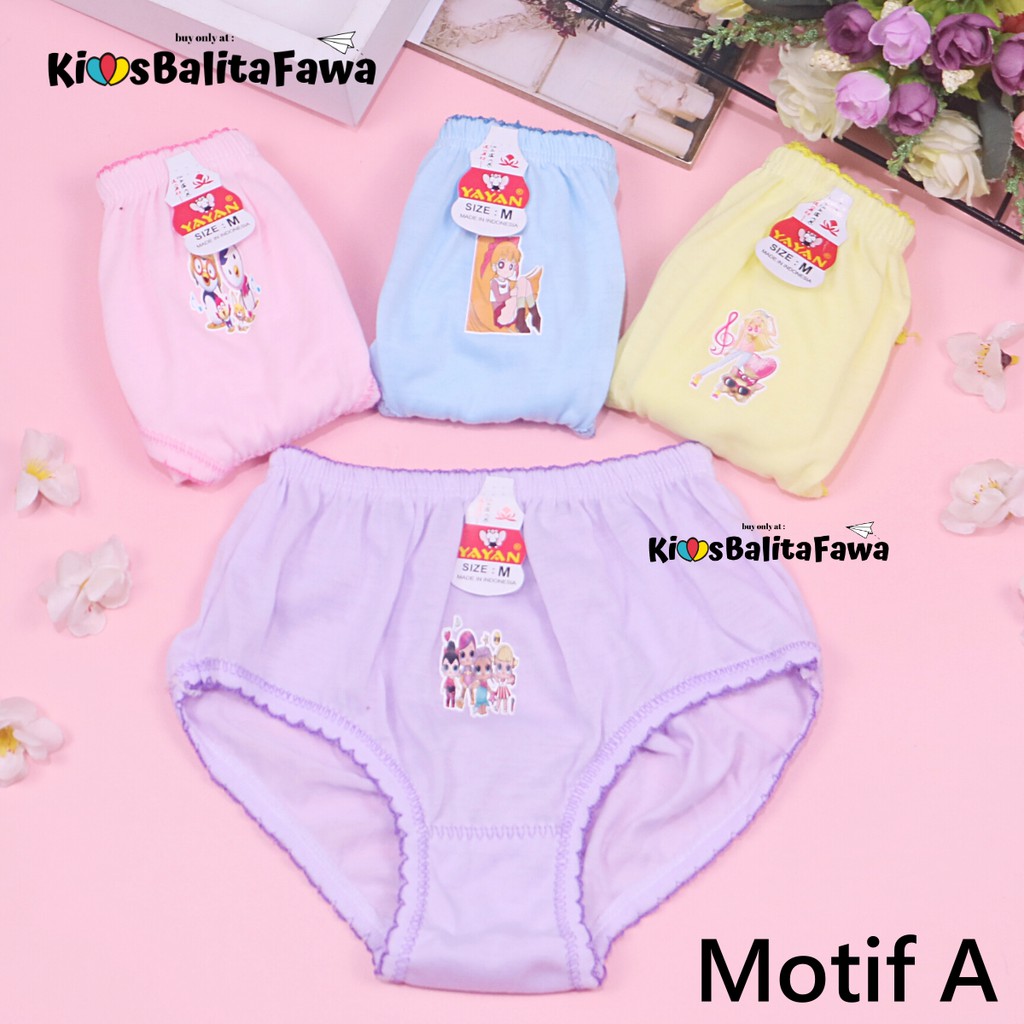 (ISI 3 PC) Celana Dalam uk 3-4 Tahun / Underwear Kids Pakaian Dalam Anak Perempuan CD Polos Cewek