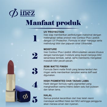 Inez Lipstik 3.5 gr / Inez Color Contour Plus Lipstick Aneka Warna Lipstik Colour