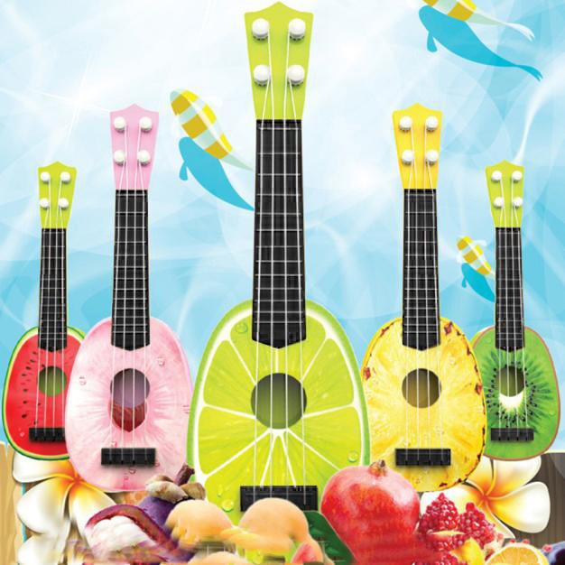 Ukulele Gitar Mainan Gambar Buah-Buahan - AK88 - Multi-Color