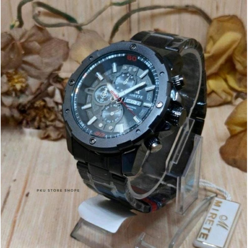 Jam Tangan Mirete Jam Tangan Stainliss Hari Tanggal Pria