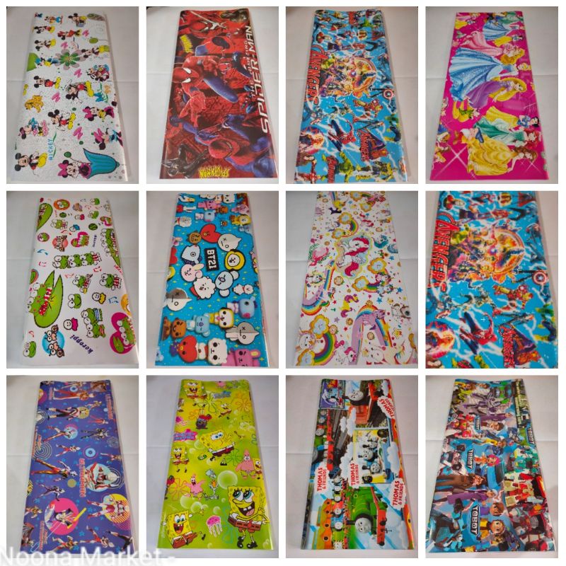 

HARGA PER 5 LEMBAR (1 GAMBAR) Kertas Kado Karakter / Kertas Kado Glossy Karakter / Labubu