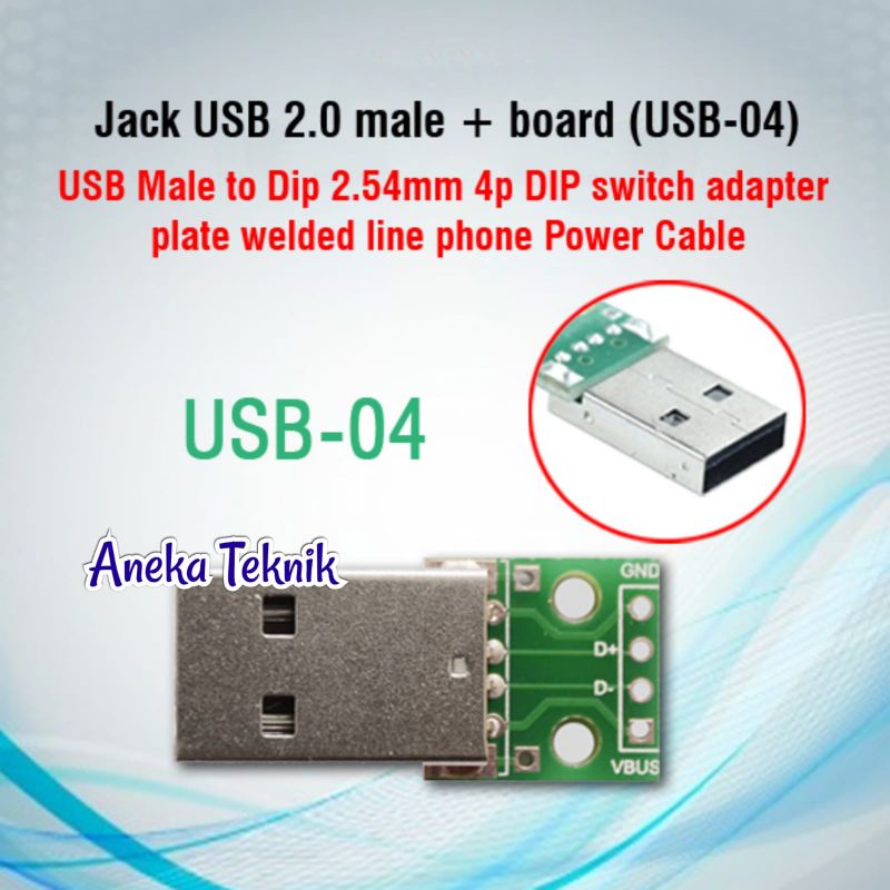 Socket / Soket Micro USB Cowok / Male + PCB Board USB-04