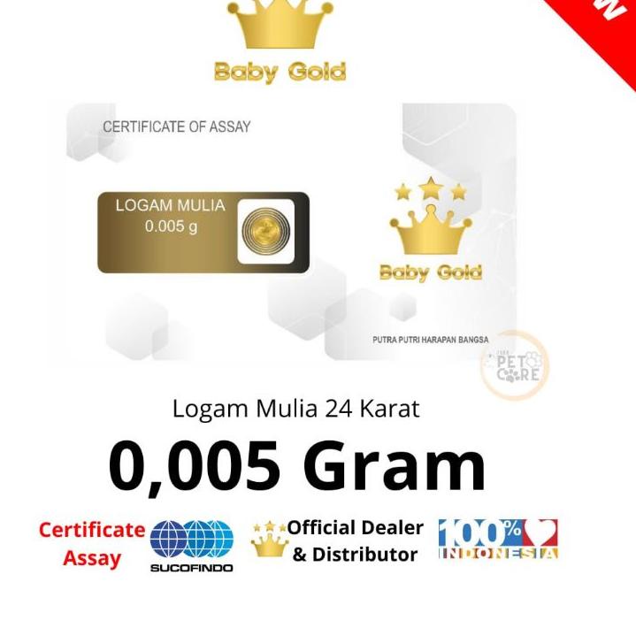 Best Product GWJIE BABY GOLD Emas Murni Logam Mulia 0.005 gram 45 Kirim Sekarang