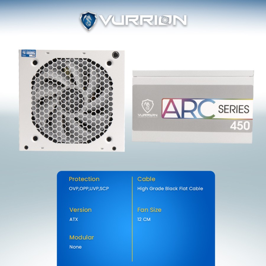 PSU VURRION POWER SUPPLY ARC450 RGB FROZE ARCTIC ATX WHITE